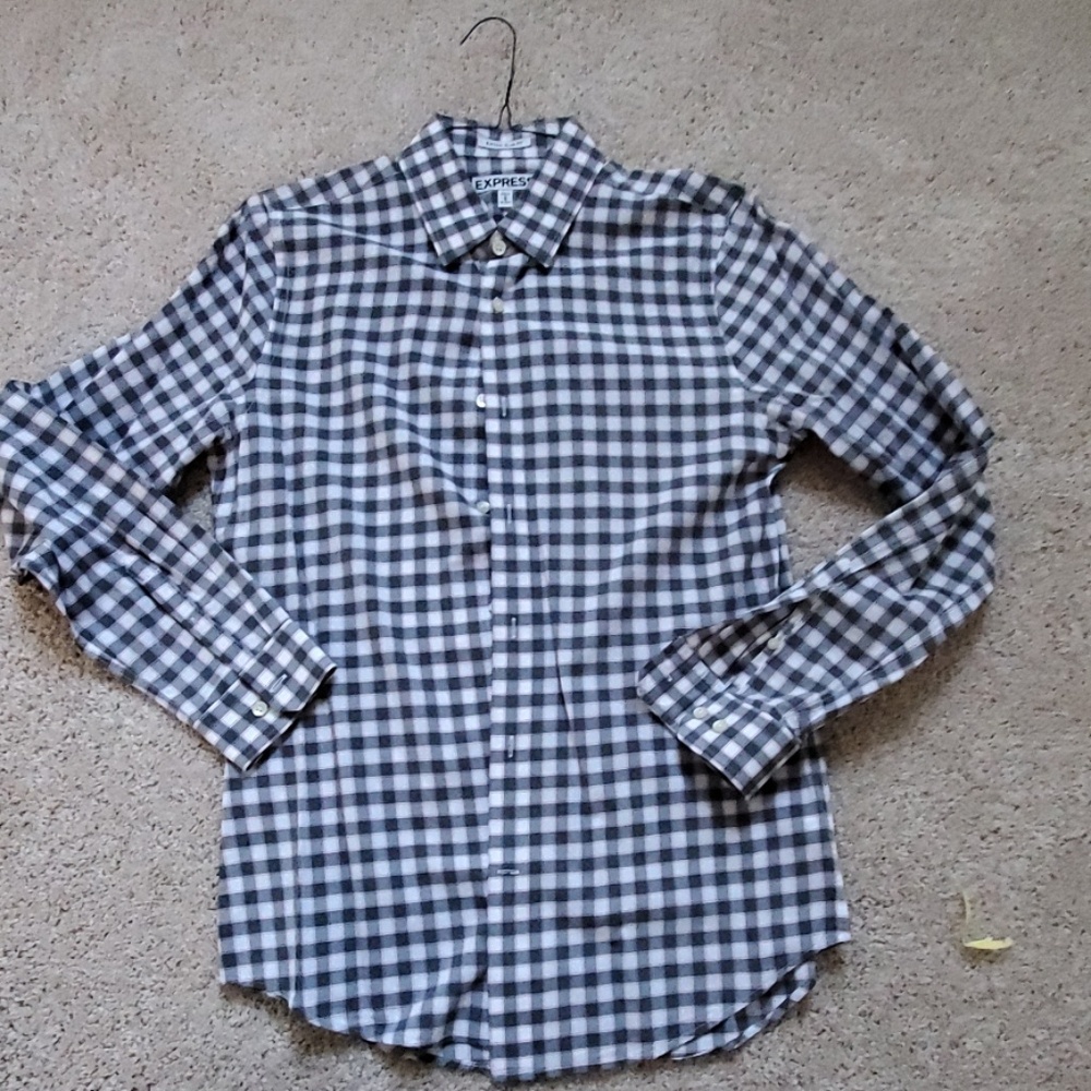 Express extra slim fit plaid button down